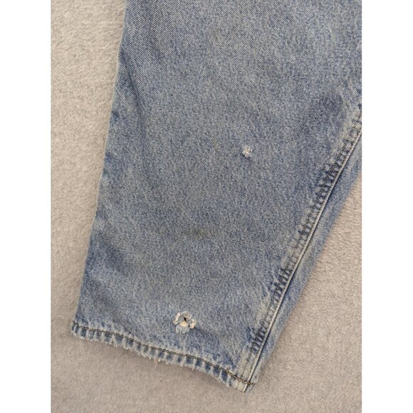 Carhartt Jeans Mens 42x32 Blue Relaxed Fit Flannel Lined Workwear Darkstone B172 - Picture 5 of 16